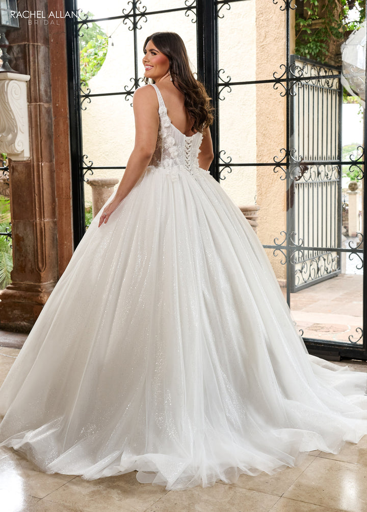 Applique Sleeveless Bridal Gown by Rachel Allan RB6165