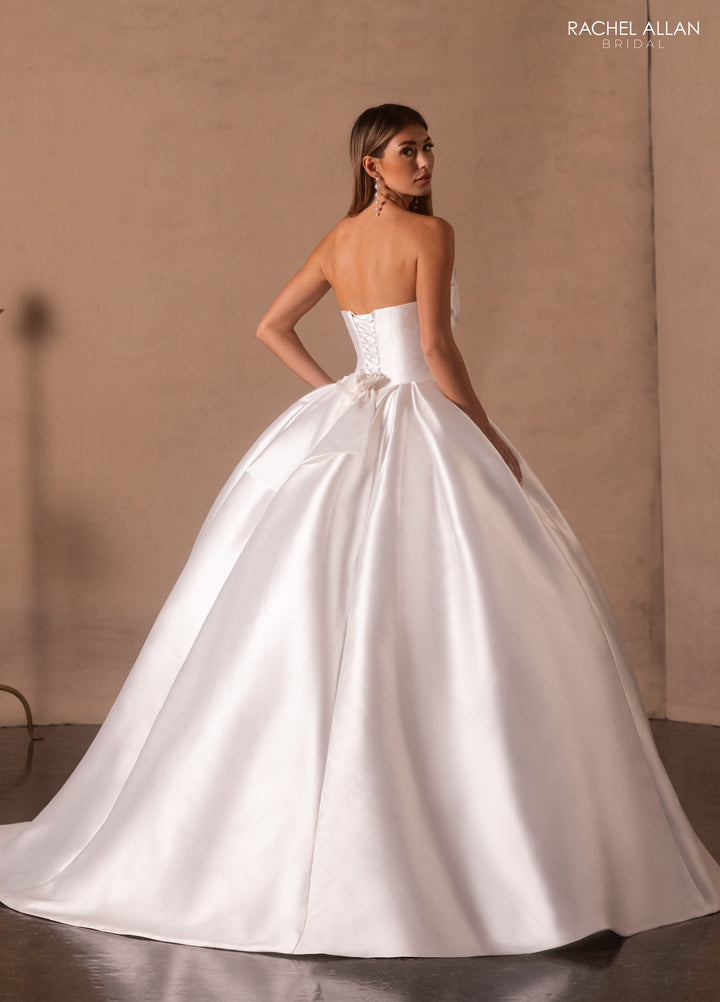 Mikado Strapless Bridal Ball Gown by Rachel Allan RB6175
