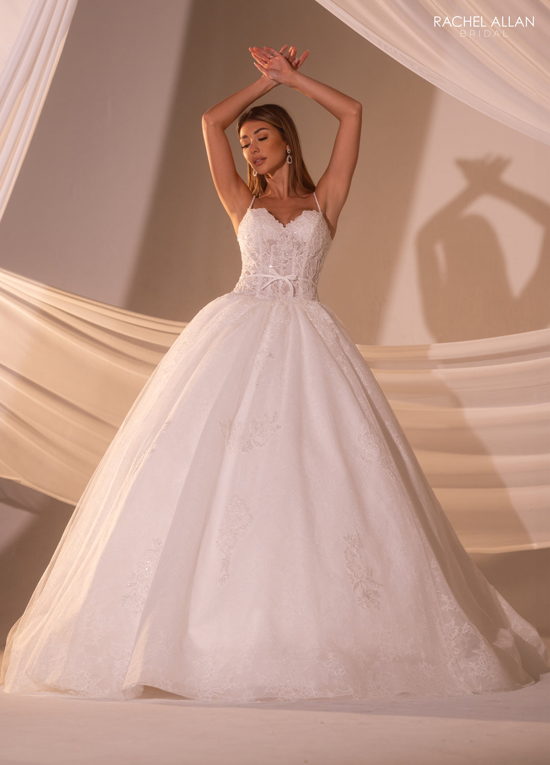 Lace Sleeveless Bridal Ball Gown by Rachel Allan RB6176