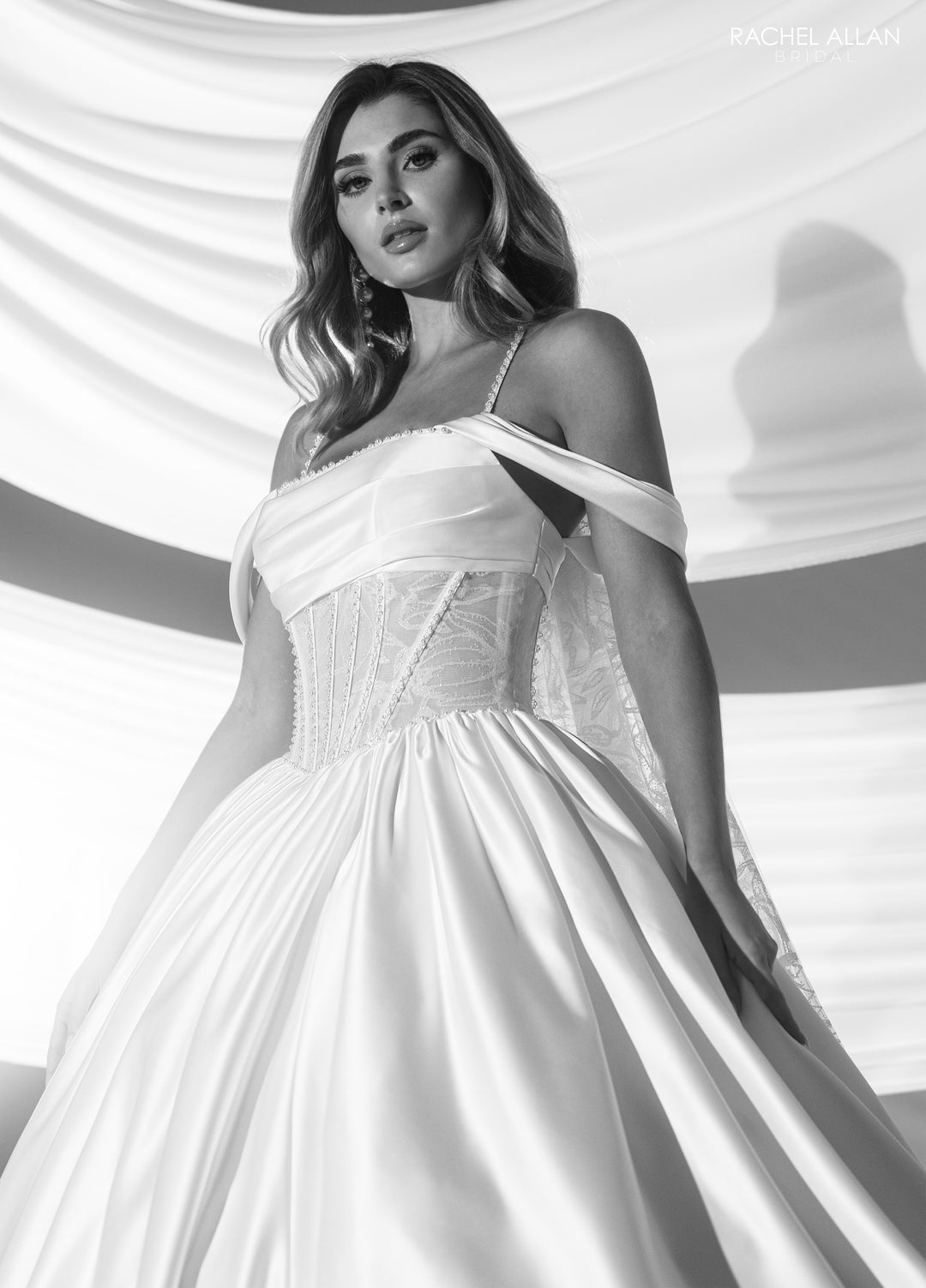 Satin Corset Bridal Ball Gown by Rachel Allan RB6179