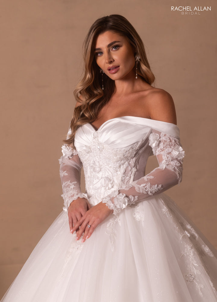 Long Sleeve Bridal Ball Gown by Rachel Allan RB6180