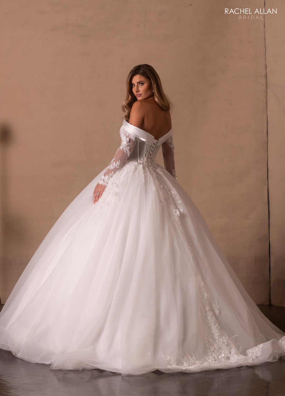Long Sleeve Bridal Ball Gown by Rachel Allan RB6180