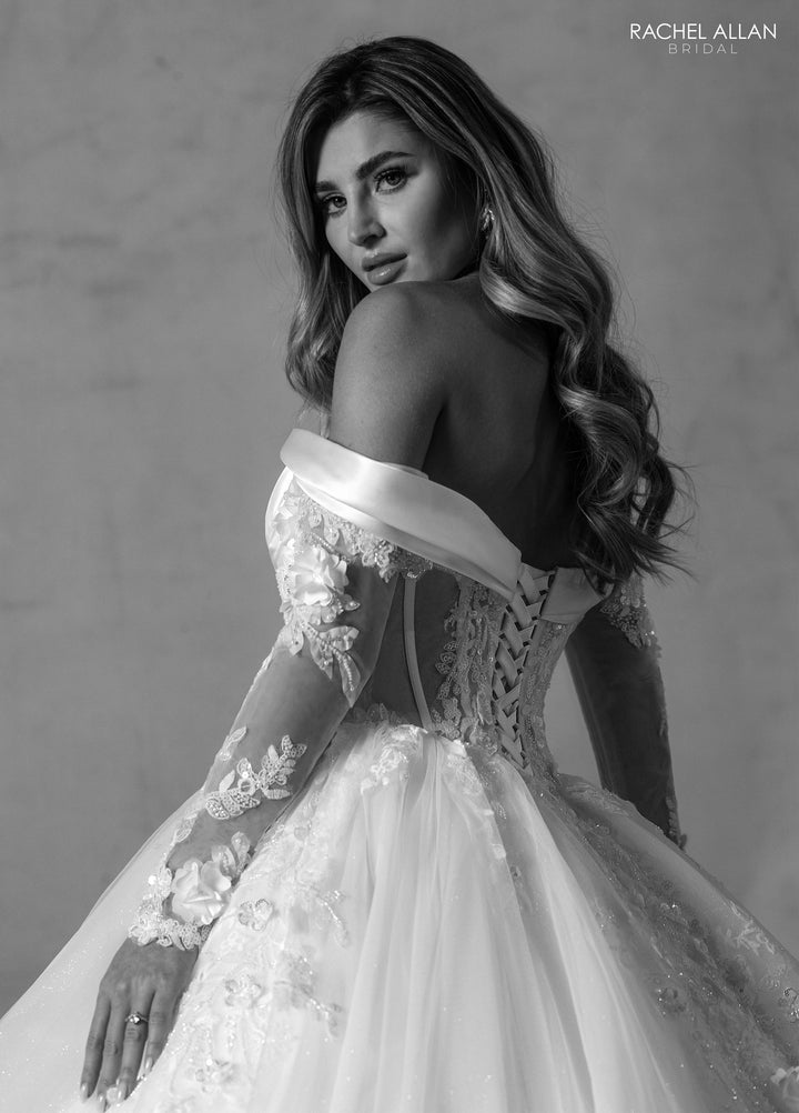 Long Sleeve Bridal Ball Gown by Rachel Allan RB6180