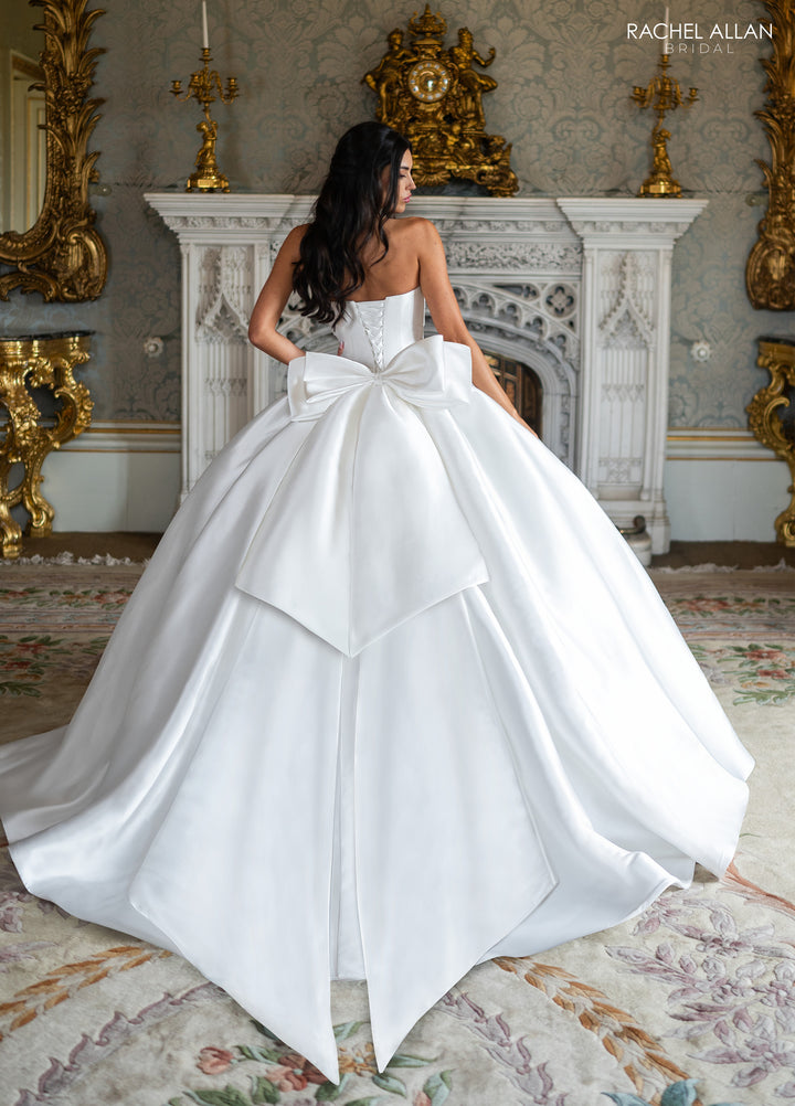 Satin Strapless Bridal Ball Gown by Rachel Allan RB6190