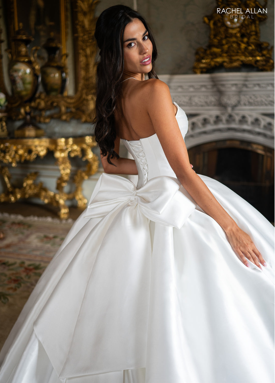 Satin Strapless Bridal Ball Gown by Rachel Allan RB6190