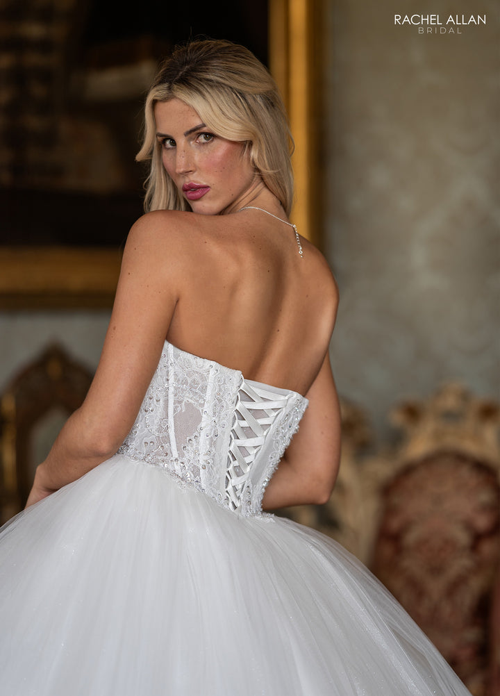 Strapless Shawl Bridal Ball Gown by Rachel Allan RB6191
