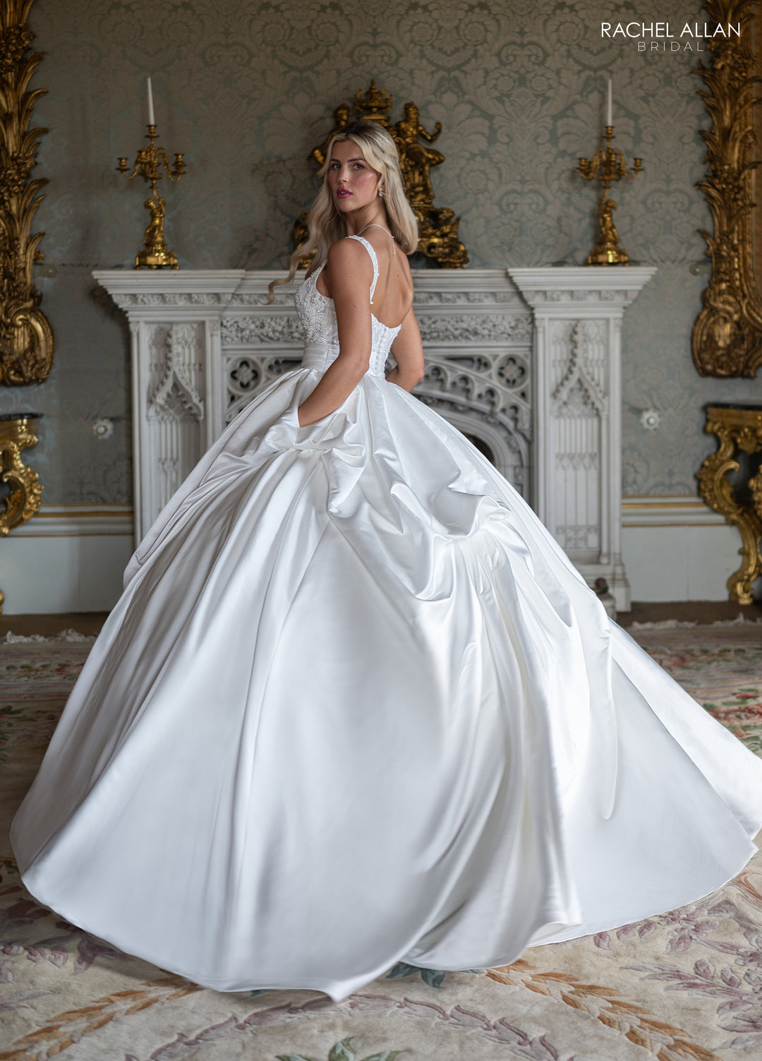 Satin Sleeveless Bridal Ball Gown by Rachel Allan RB6192