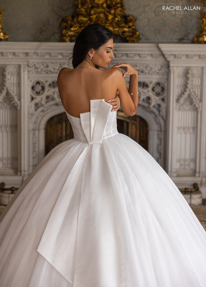 Strapless Bow Bridal Ball Gown by Rachel Allan RB6194