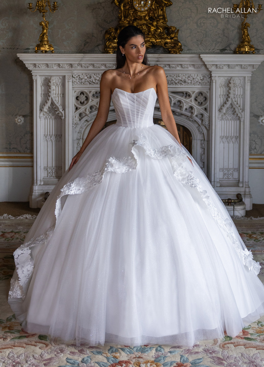 Strapless Bow Bridal Ball Gown by Rachel Allan RB6194