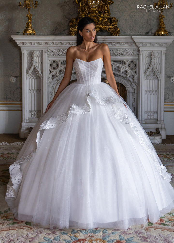 Strapless Bow Bridal Ball Gown by Rachel Allan RB6194