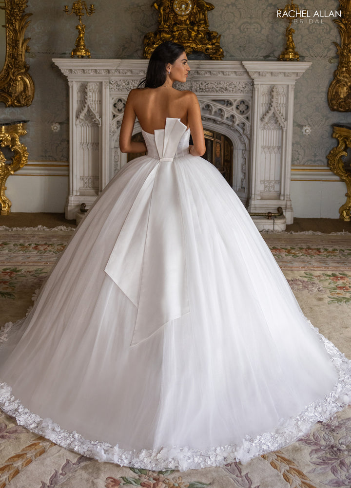 Strapless Bow Bridal Ball Gown by Rachel Allan RB6194