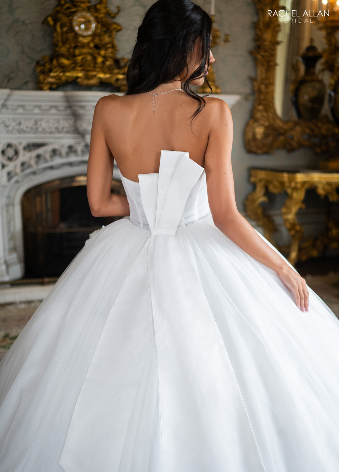 Strapless Bow Bridal Ball Gown by Rachel Allan RB6194