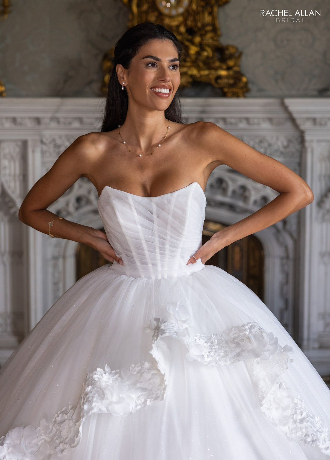 Strapless Bow Bridal Ball Gown by Rachel Allan RB6194