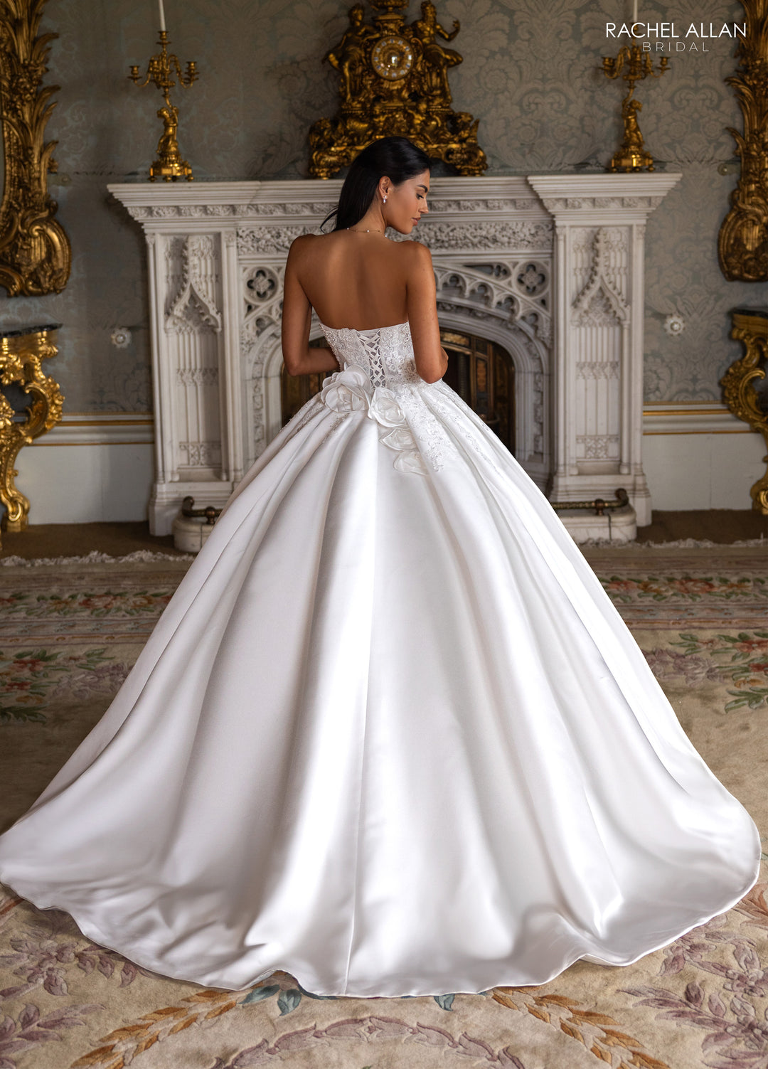 Lace Strapless Bridal Ball Gown by Rachel Allan RB6195