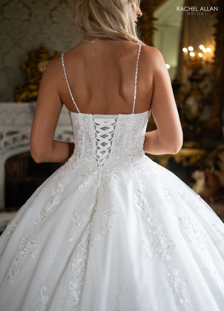 Applique V-Neck Bridal Ball Gown by Rachel Allan RB6196