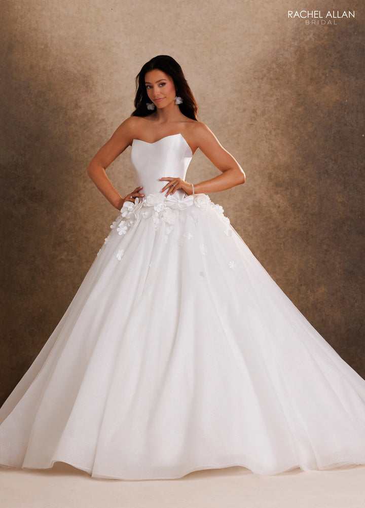 Mikado Strapless Bridal Ball Gown by Rachel Allan RB6200