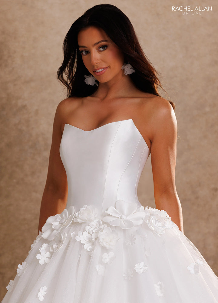 Mikado Strapless Bridal Ball Gown by Rachel Allan RB6200