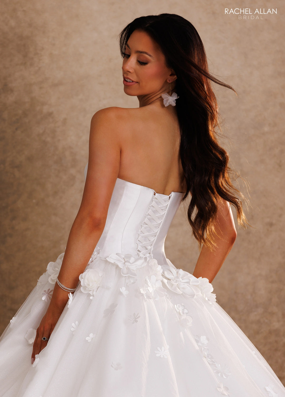 Mikado Strapless Bridal Ball Gown by Rachel Allan RB6200