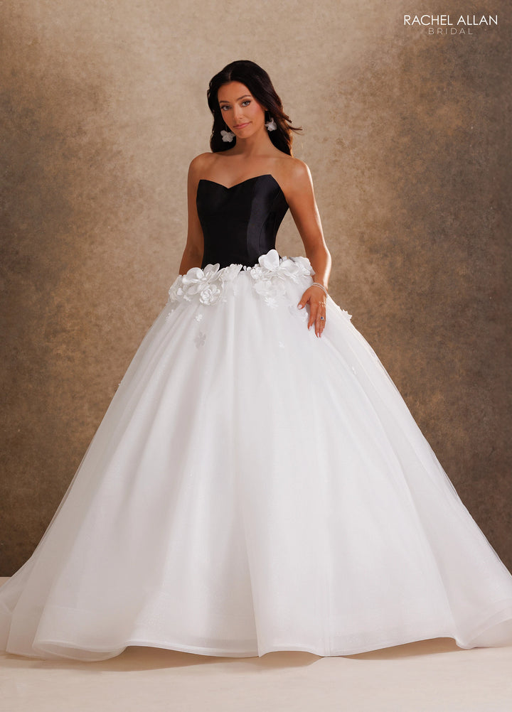 Mikado Strapless Bridal Ball Gown by Rachel Allan RB6200