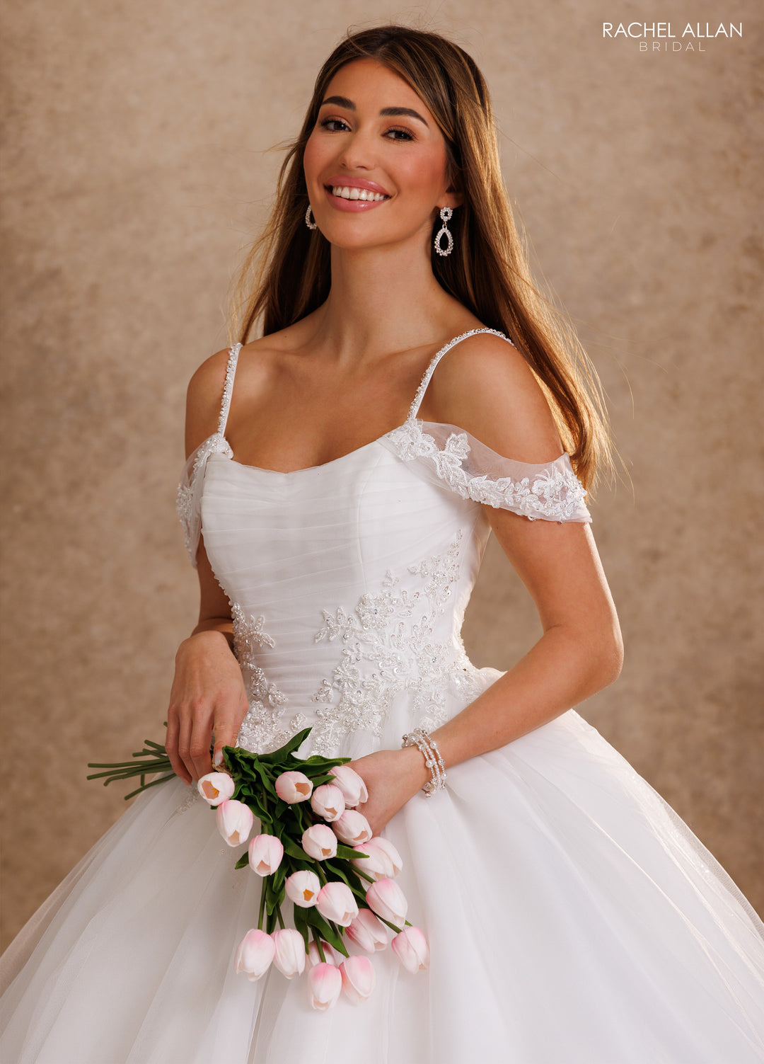 Cold Shoulder Bridal Ball Gown by Rachel Allan RB6202