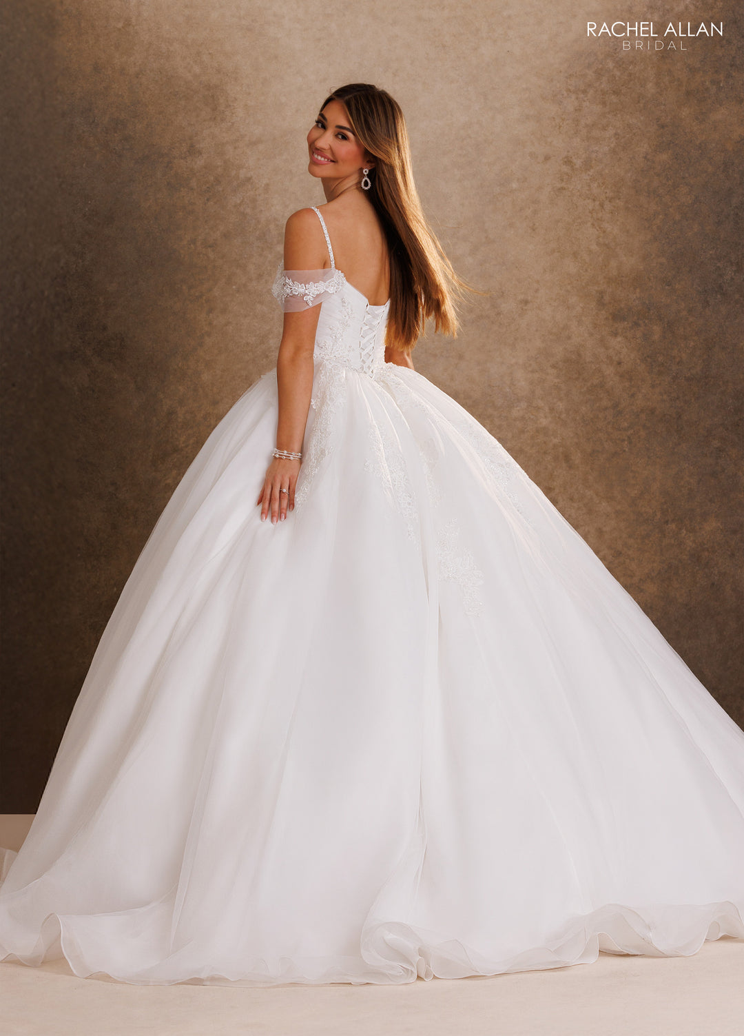 Cold Shoulder Bridal Ball Gown by Rachel Allan RB6202
