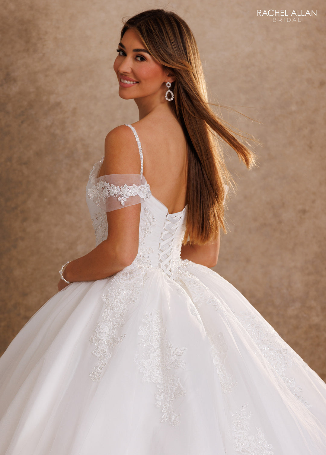 Cold Shoulder Bridal Ball Gown by Rachel Allan RB6202