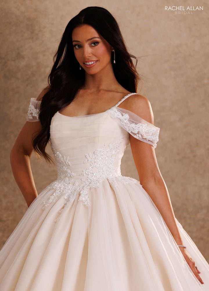 Cold Shoulder Bridal Ball Gown by Rachel Allan RB6202