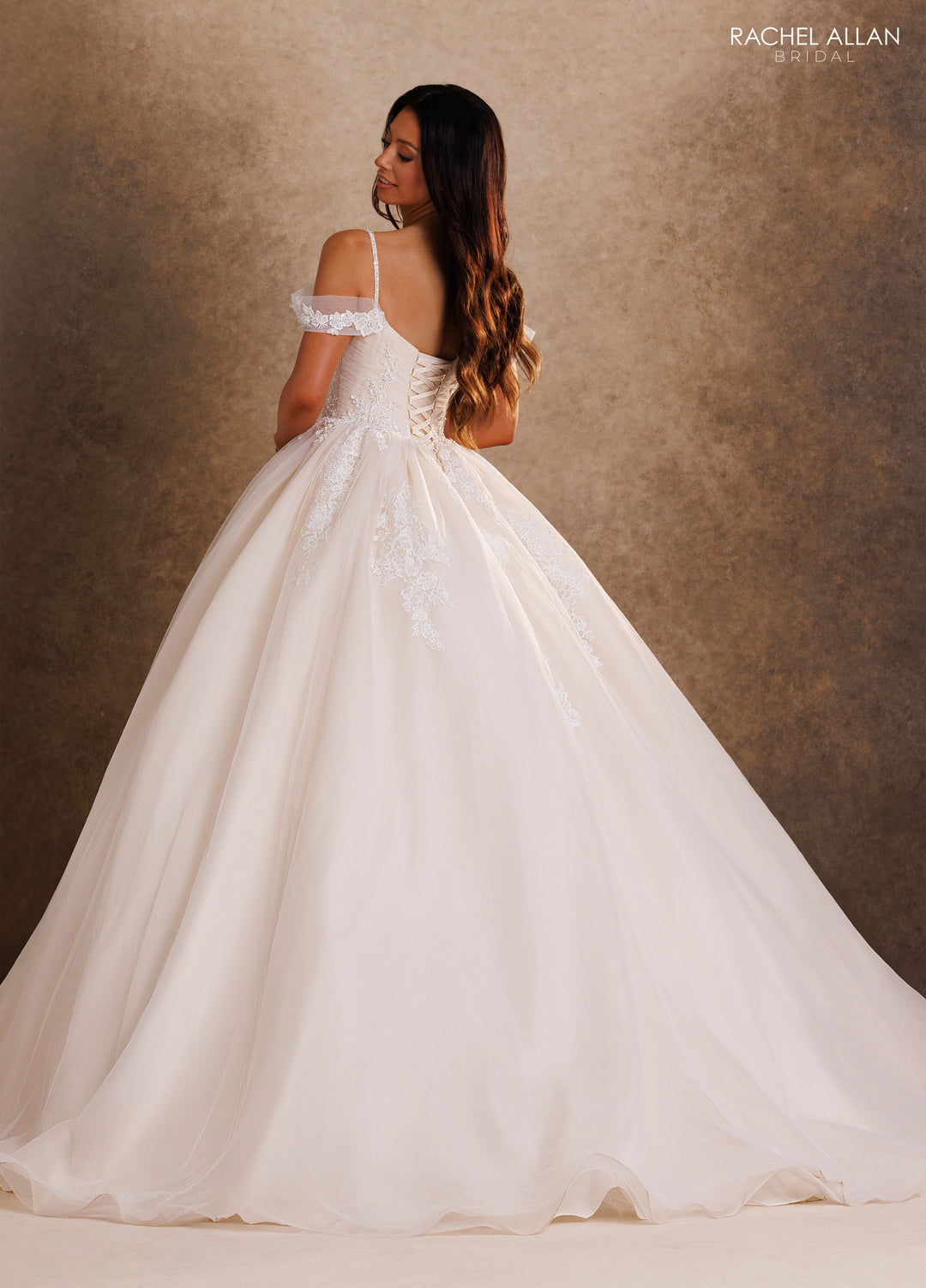 Cold Shoulder Bridal Ball Gown by Rachel Allan RB6202
