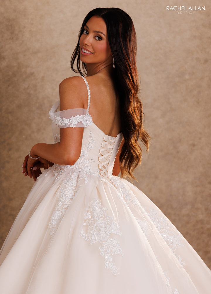 Cold Shoulder Bridal Ball Gown by Rachel Allan RB6202
