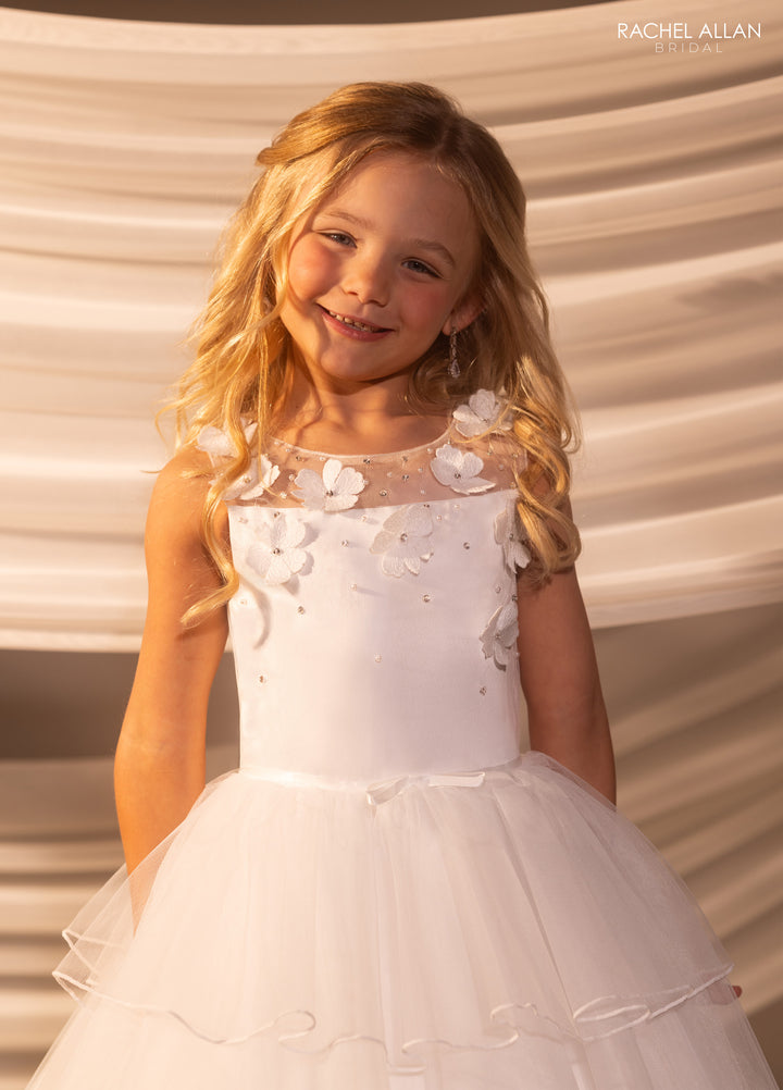 Girls Sleeveless Tiered Gown by Rachel Allan RB9180