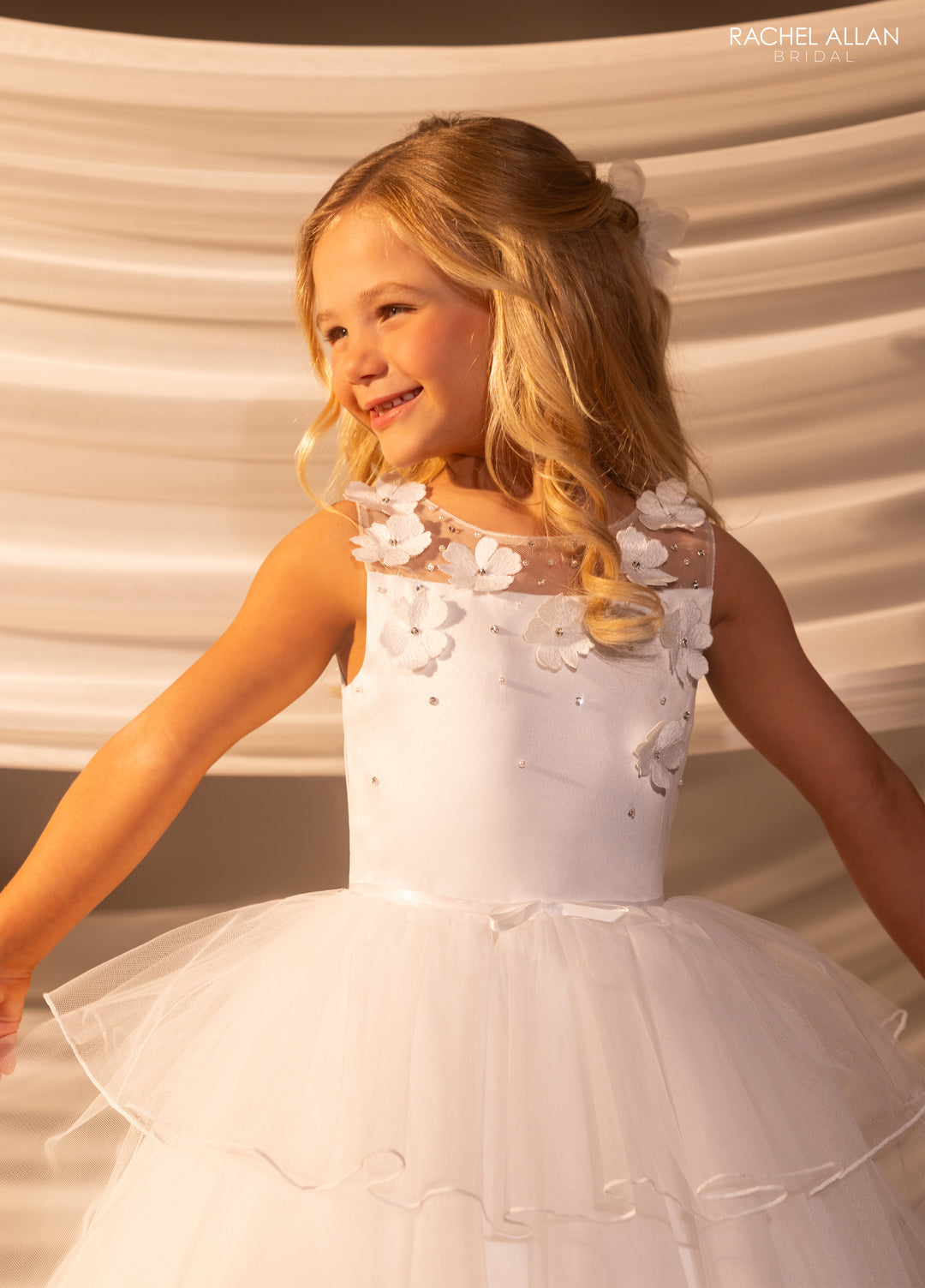 Girls Sleeveless Tiered Gown by Rachel Allan RB9180