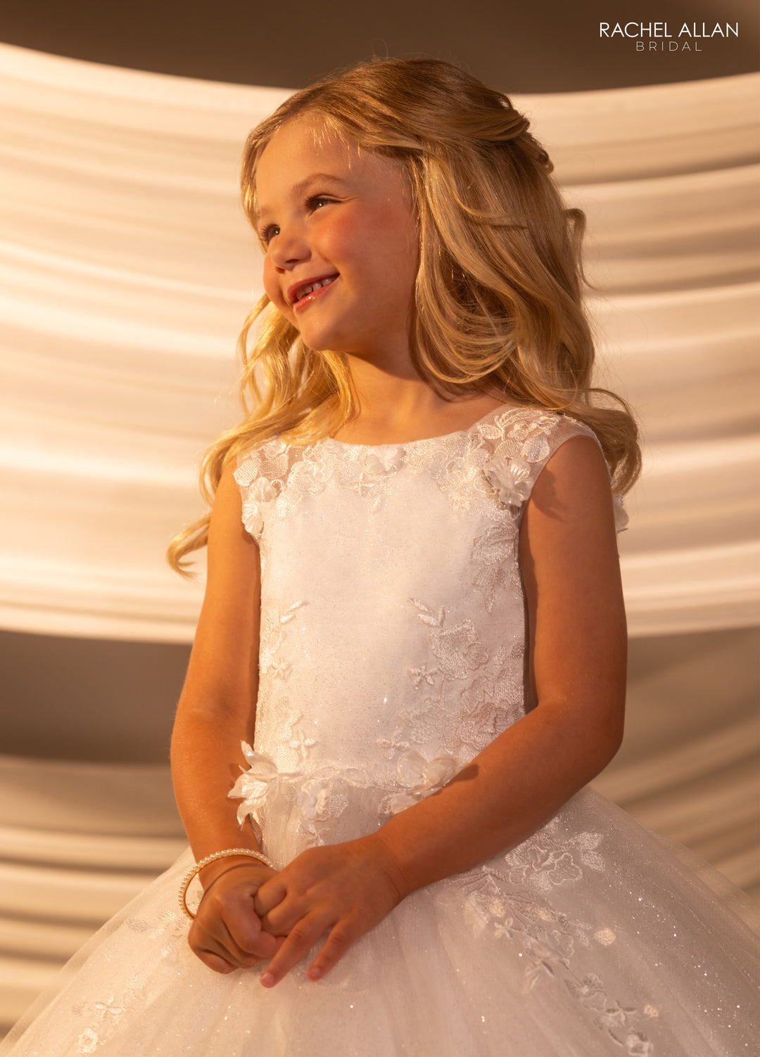 Girls Applique Sleeveless Gown by Rachel Allan RB9184