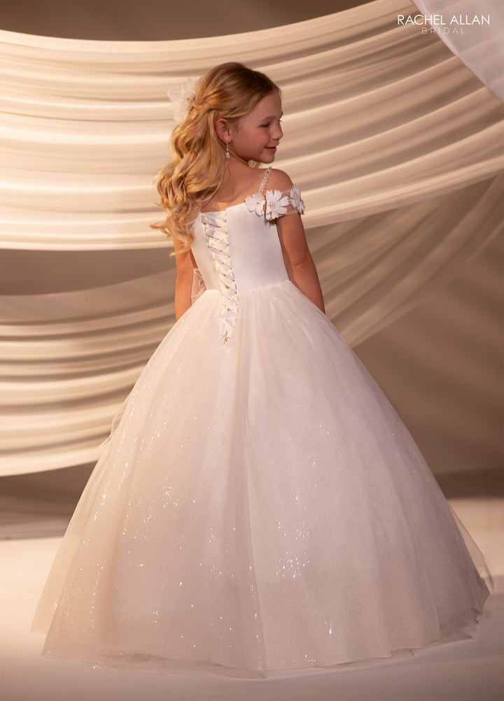 Girls Off Shoulder Gown by Rachel Allan RB9186