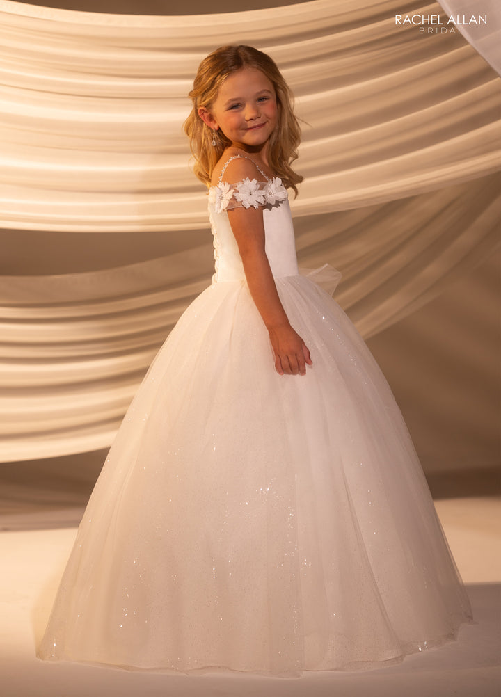 Girls Off Shoulder Gown by Rachel Allan RB9186