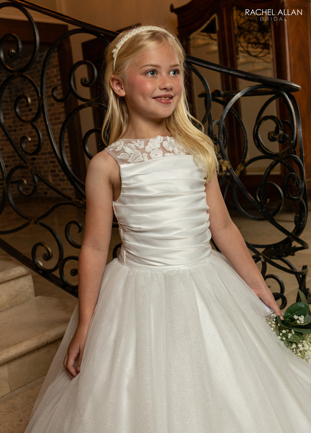 Girls Tulle Sleeveless Gown by Rachel Allan RB9195