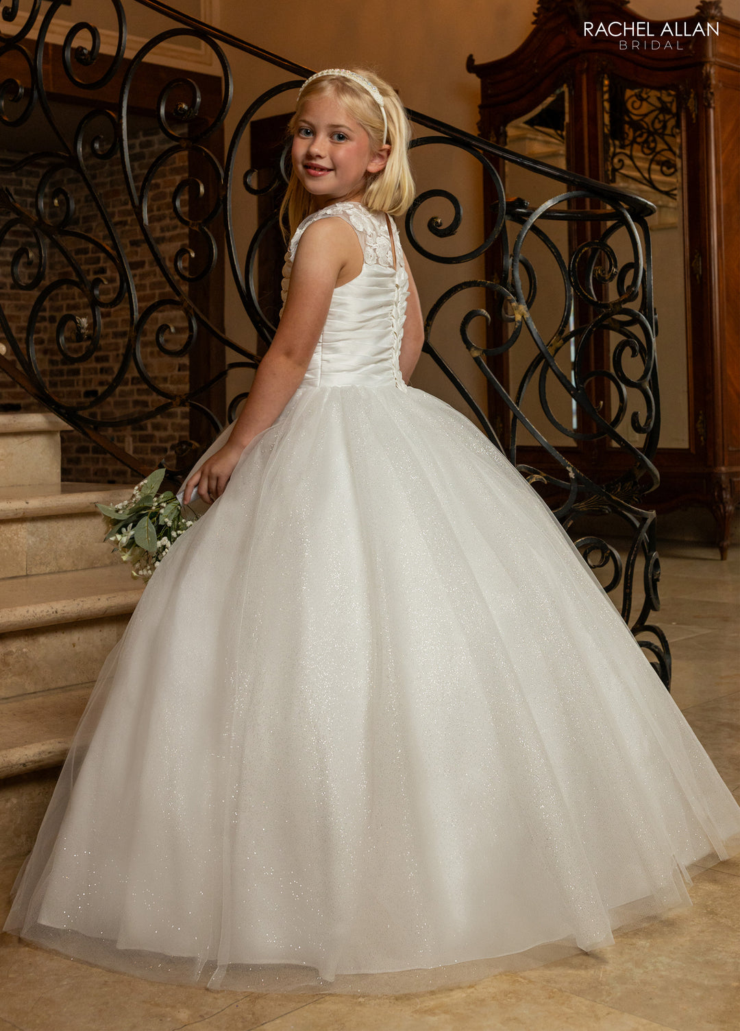 Girls Tulle Sleeveless Gown by Rachel Allan RB9195