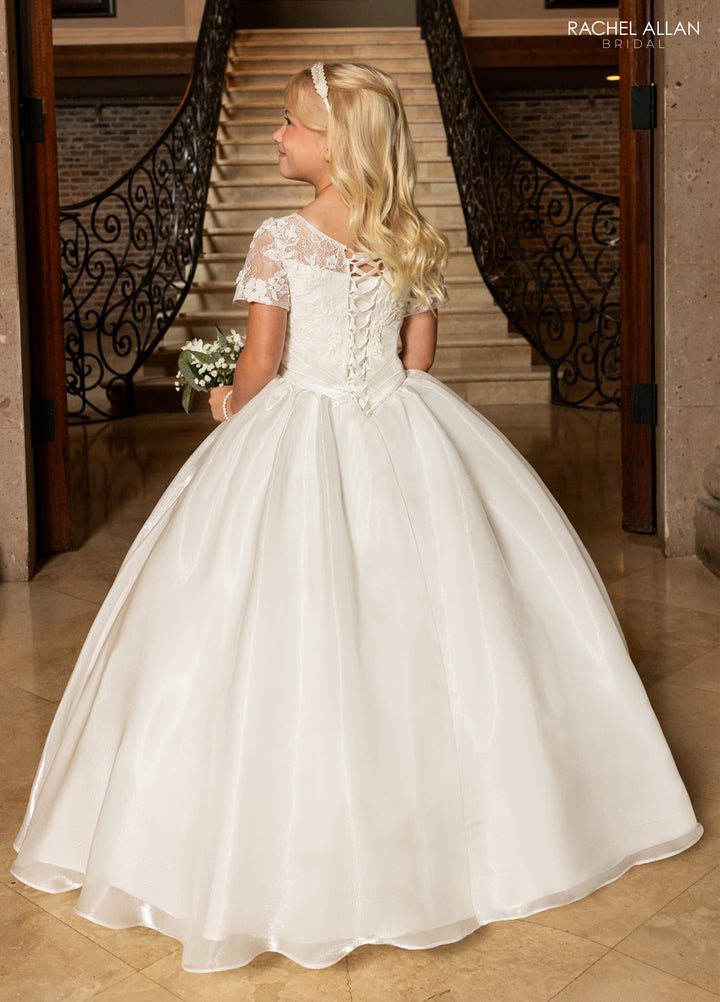 Girls Organza Short Sleeve Gown by Rachel Allan RB9196
