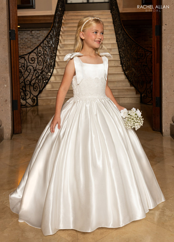 Girls Tulle Short Sleeve Gown by Rachel Allan RB9198