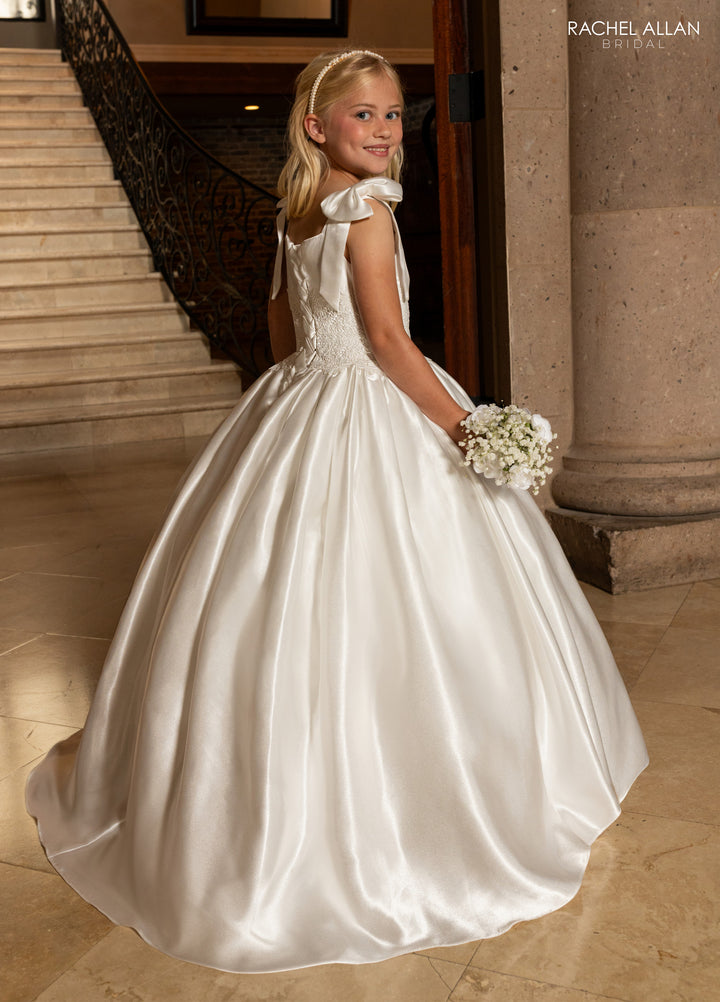 Girls Tulle Short Sleeve Gown by Rachel Allan RB9198