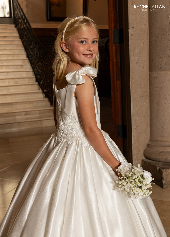 Girls Tulle Short Sleeve Gown by Rachel Allan RB9198