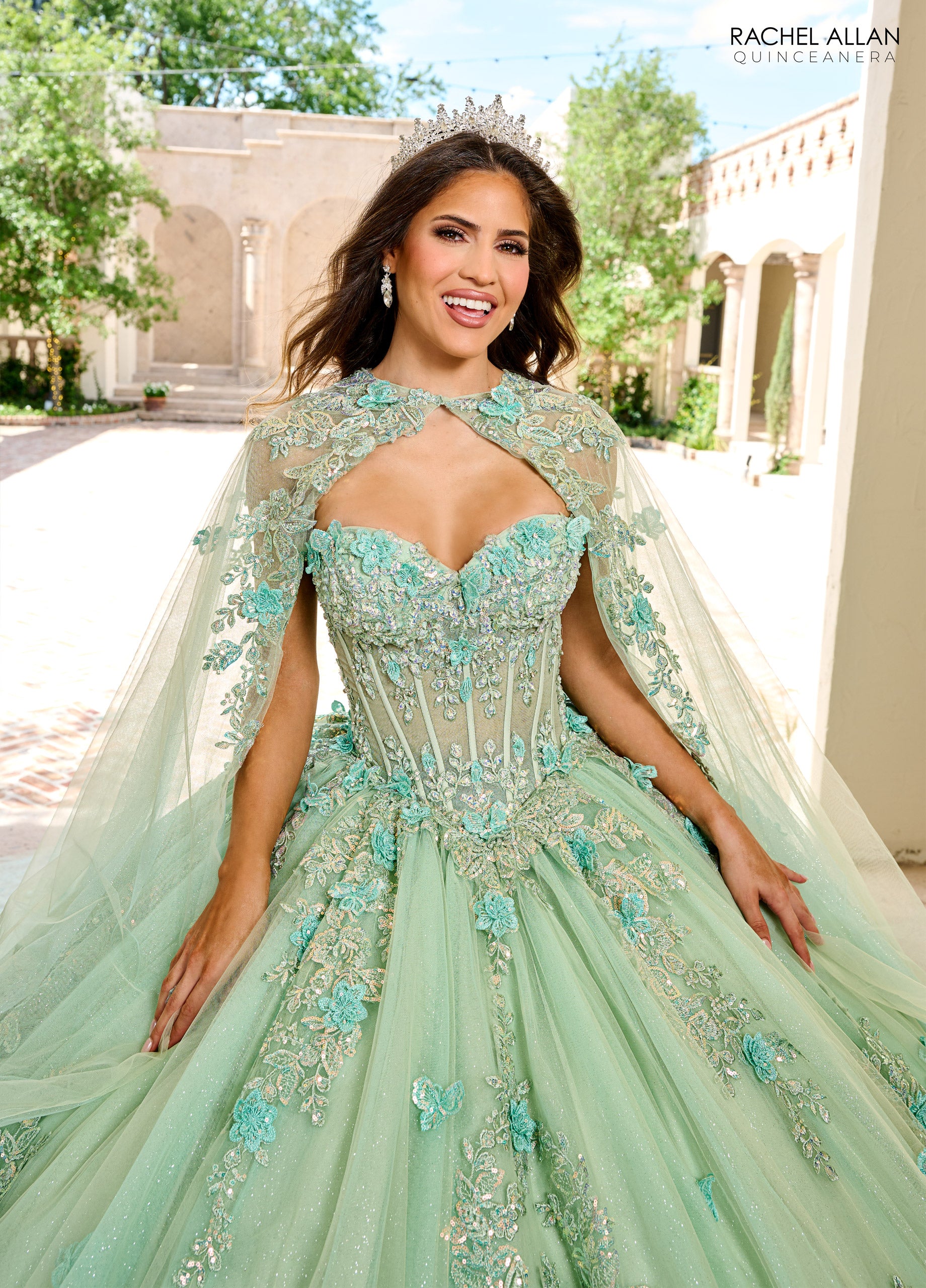 Strapless Cape Quinceanera Dress by Rachel Allan RQ1155 – ABC Fashion