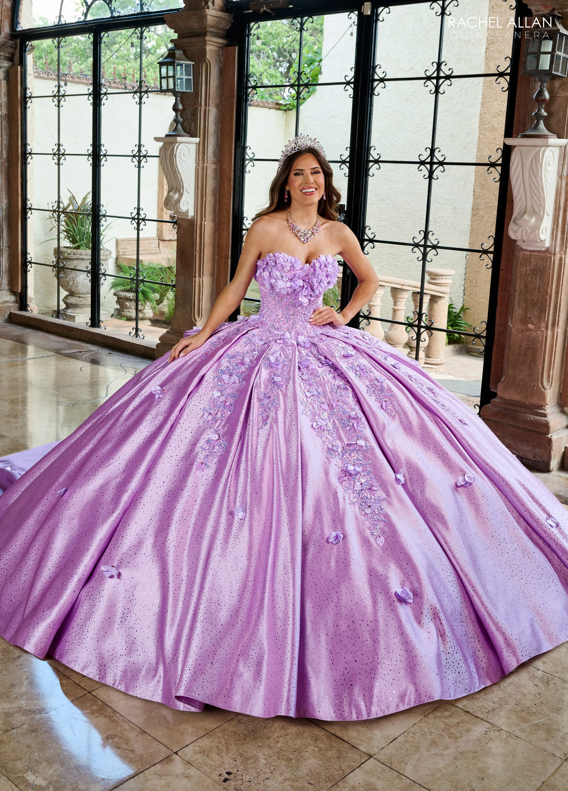 3D Floral Sweetheart Quinceanera Dress by Rachel Allan RQ1157