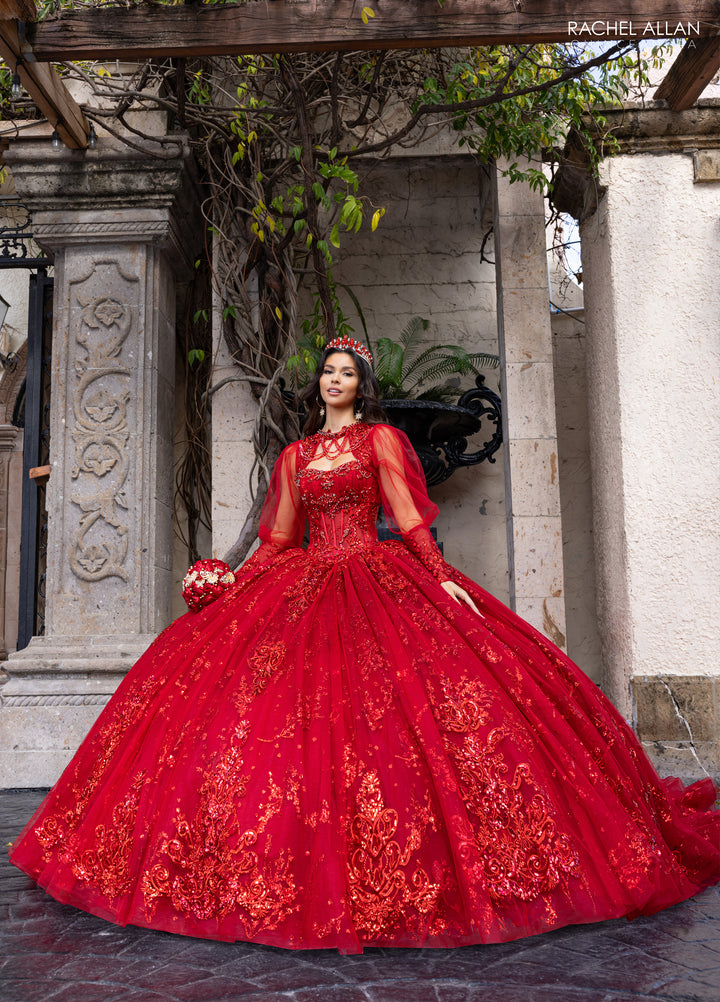 Puff Sleeve Quinceanera Dress by Rachel Allan RQ1172