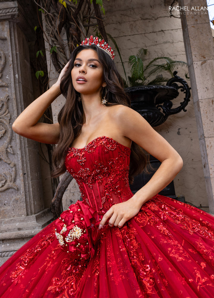 Puff Sleeve Quinceanera Dress by Rachel Allan RQ1172