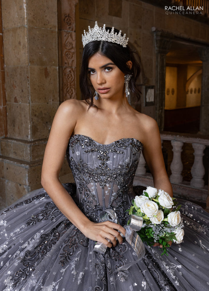 Puff Sleeve Quinceanera Dress by Rachel Allan RQ1172