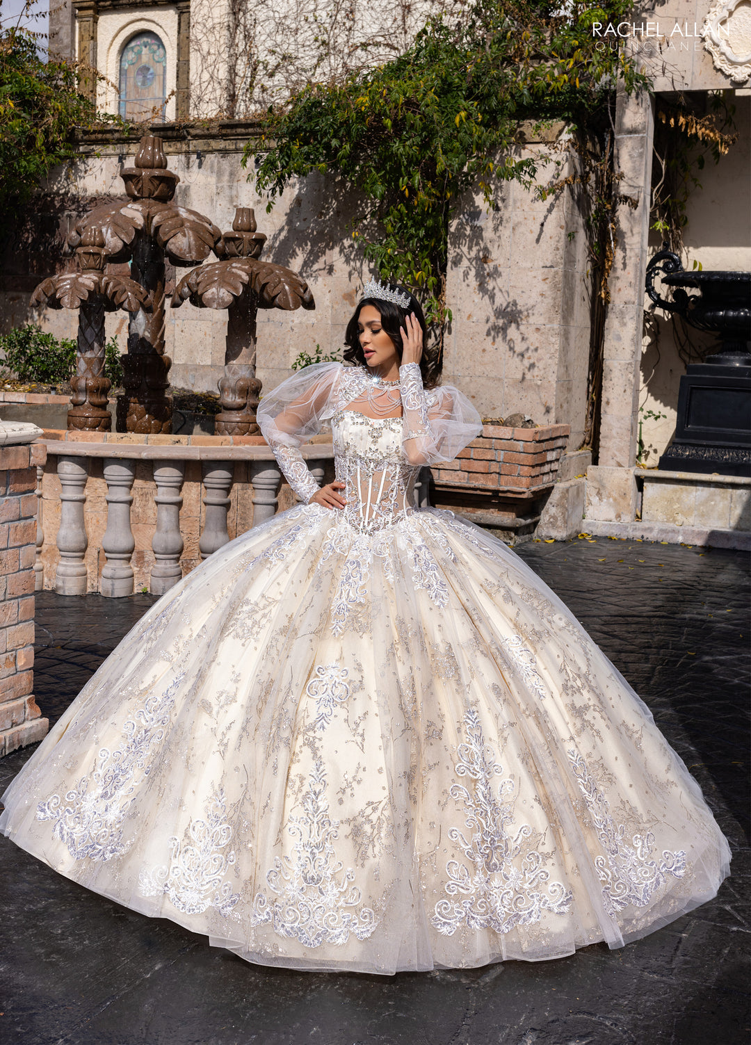 Puff Sleeve Quinceanera Dress by Rachel Allan RQ1172