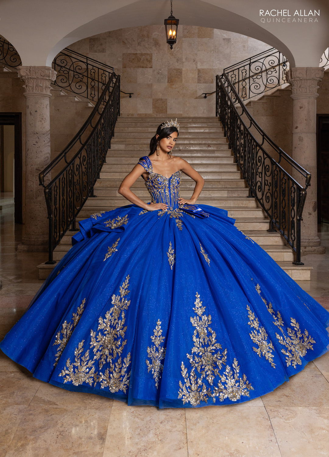 One Shoulder Quinceanera Dress by Rachel Allan RQ1186 20W / Champagne/Gold One Shoulder Quinceanera Dress by Rachel Allan RQ1186 20W / Champagne/Gold
