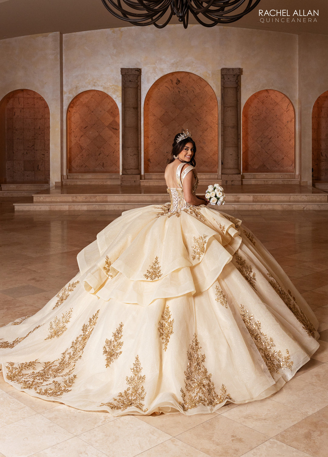 gold dresses for quince court Damas Dresses for Quinceanera in Metro Atlanta Damas de Vizcaya by Morilee 9571 Cinderella's Gowns Lilburn GA