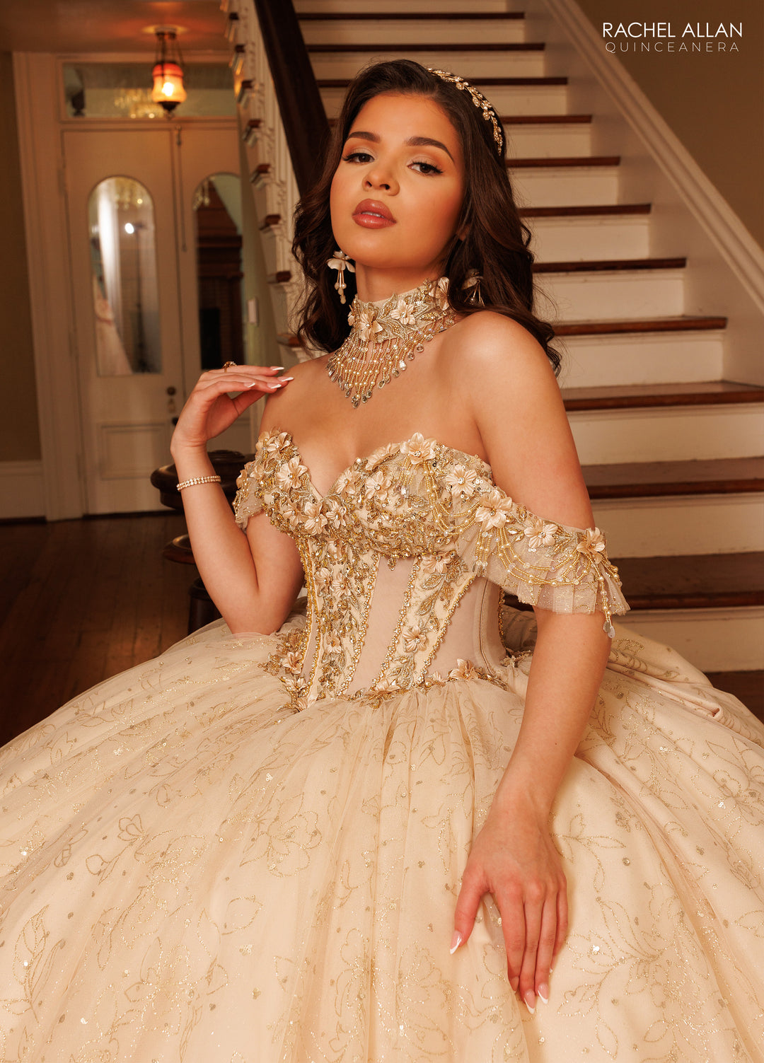 3D Floral Quinceanera Dress by Rachel Allan RQ1192