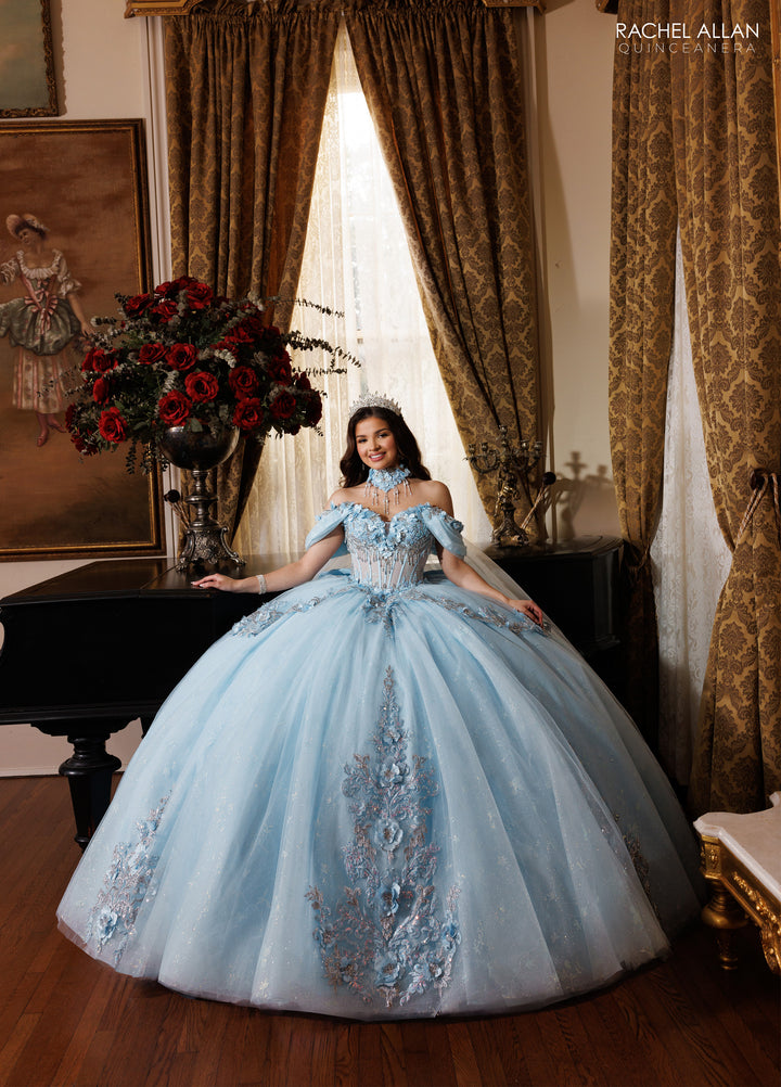 Cape Quinceanera Dress by Rachel Allan RQ1196